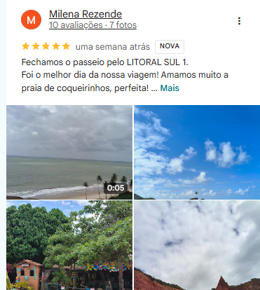 Print da avaliação de Milena Rezende no Google Maps